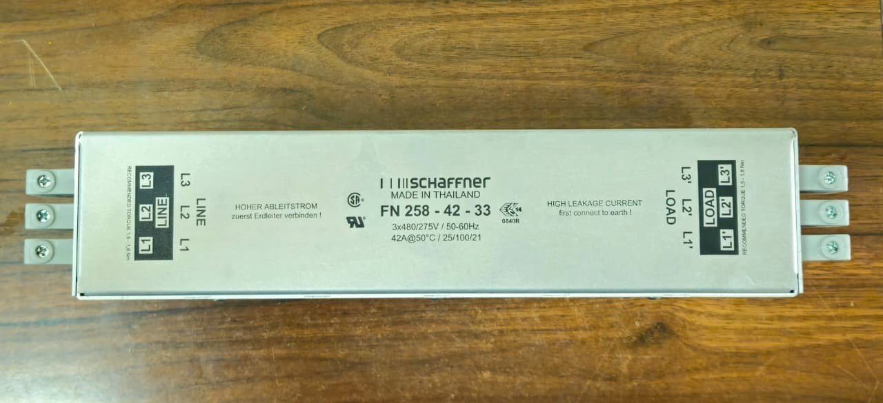 Schaffner FN 258-42-33 42A 3-Phase EMC/RFI Line Filter 480V