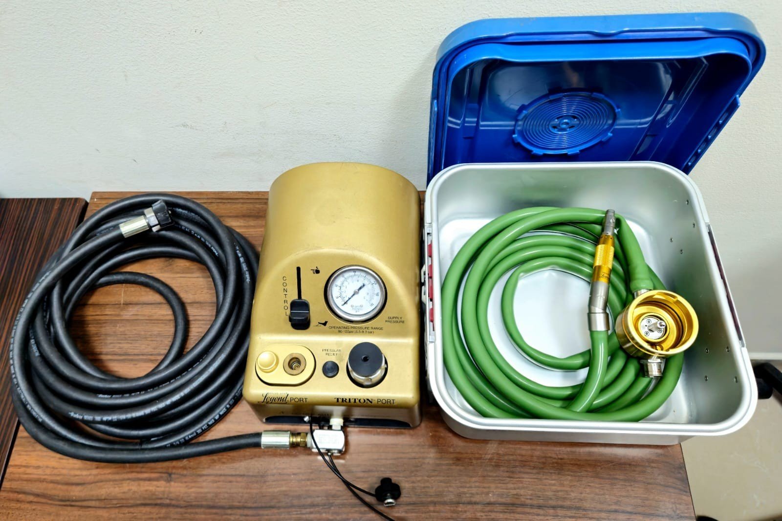 Medtronic Midas Rex Legend Port Triton Port Pneumatic Foot Control Unit + Hoses