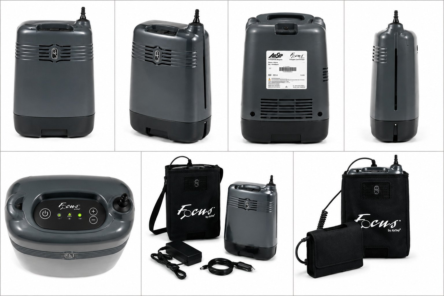 AirSep Focus Portable  Complete Kit Carry Bag AC Adapter New